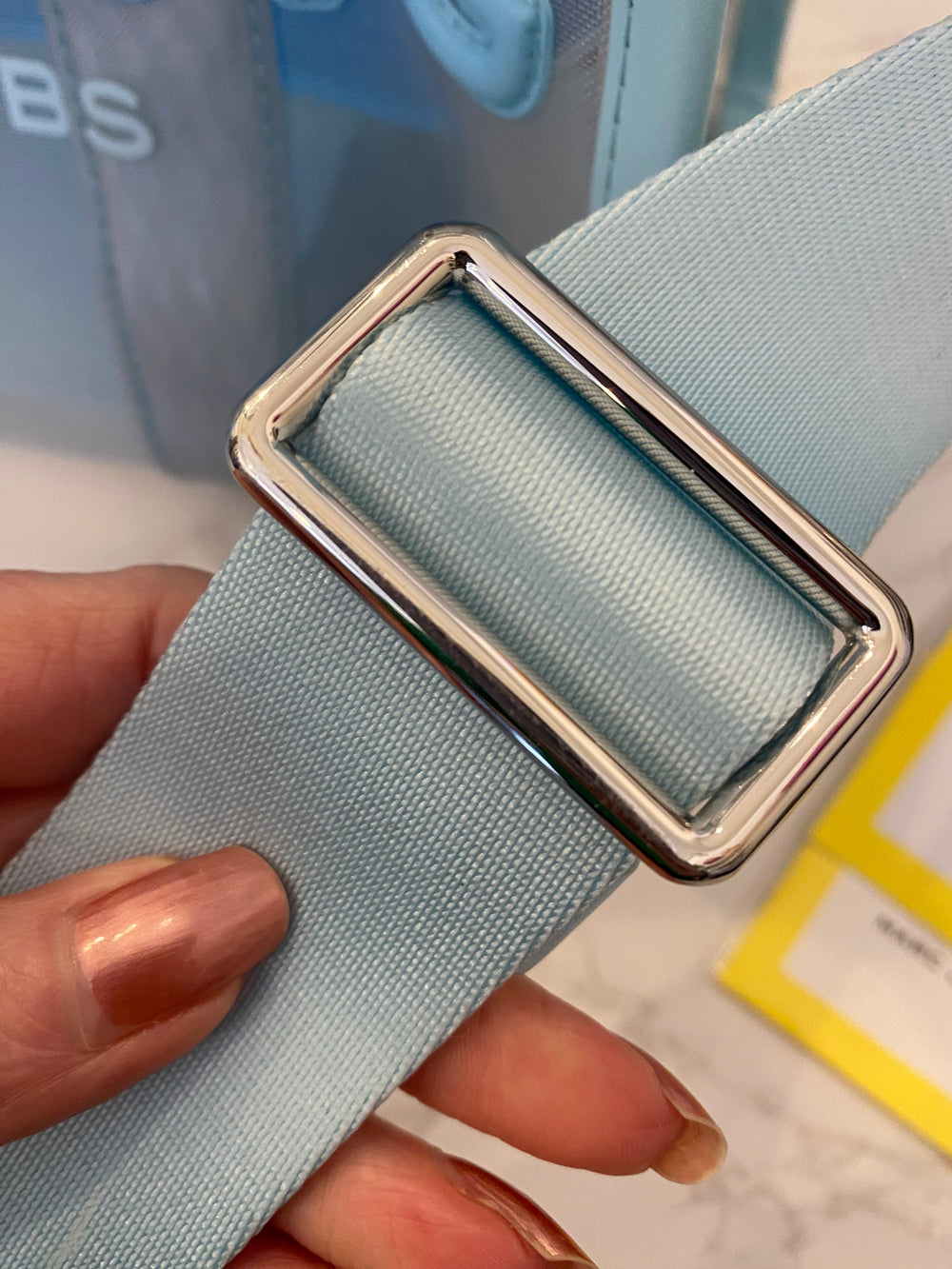 Pre Loved Marc Jacobs The Tote Bag Mesh Aqua Blue