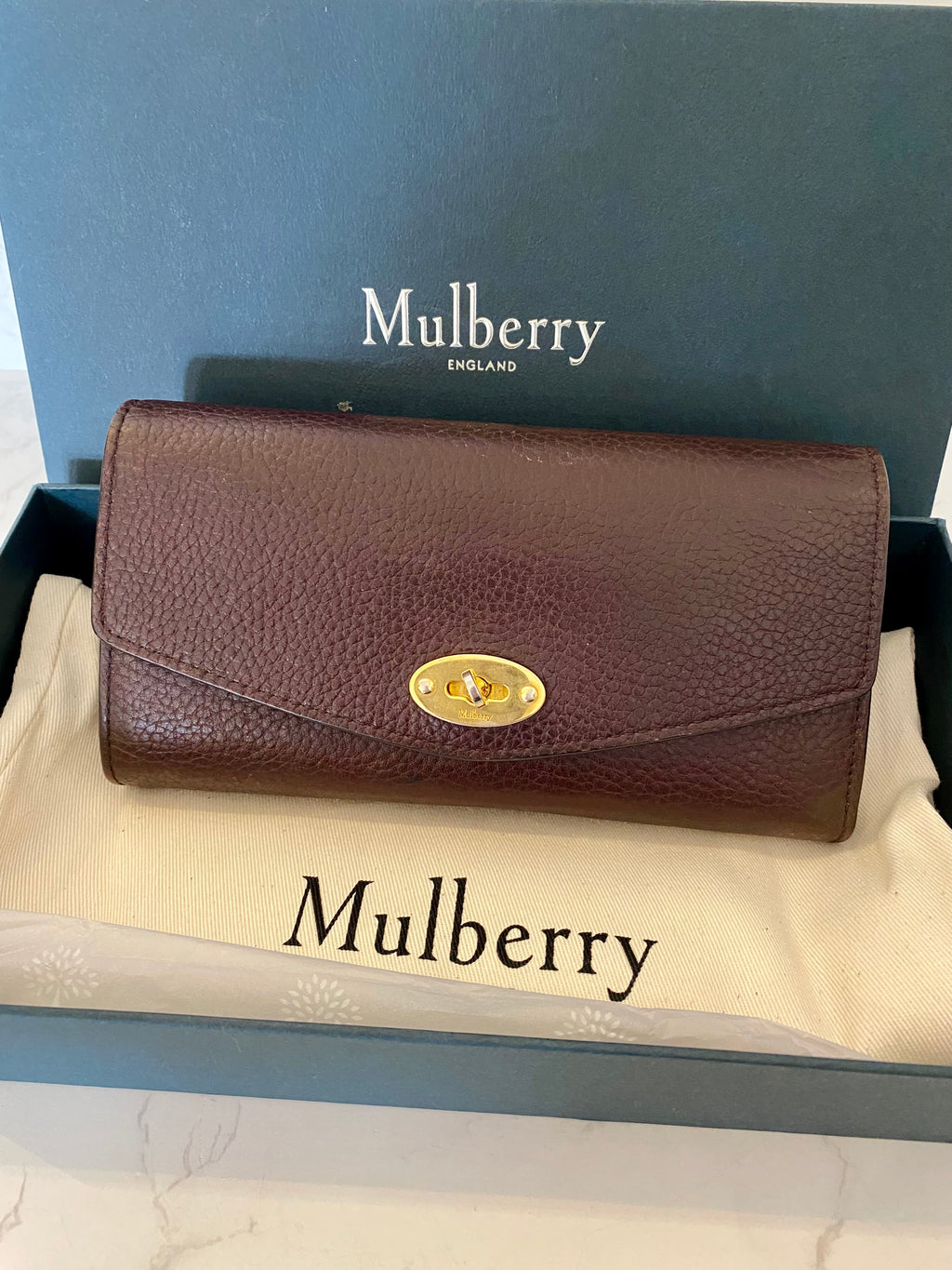 Pre Loved Mulberry Medium Darley Wallet in Oxblood – Twice Loved - Pre ...