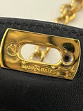 Pre Loved Salvatore Ferragamo Gancini Black Leather Crossbody or Belt Mini Bag on Chain