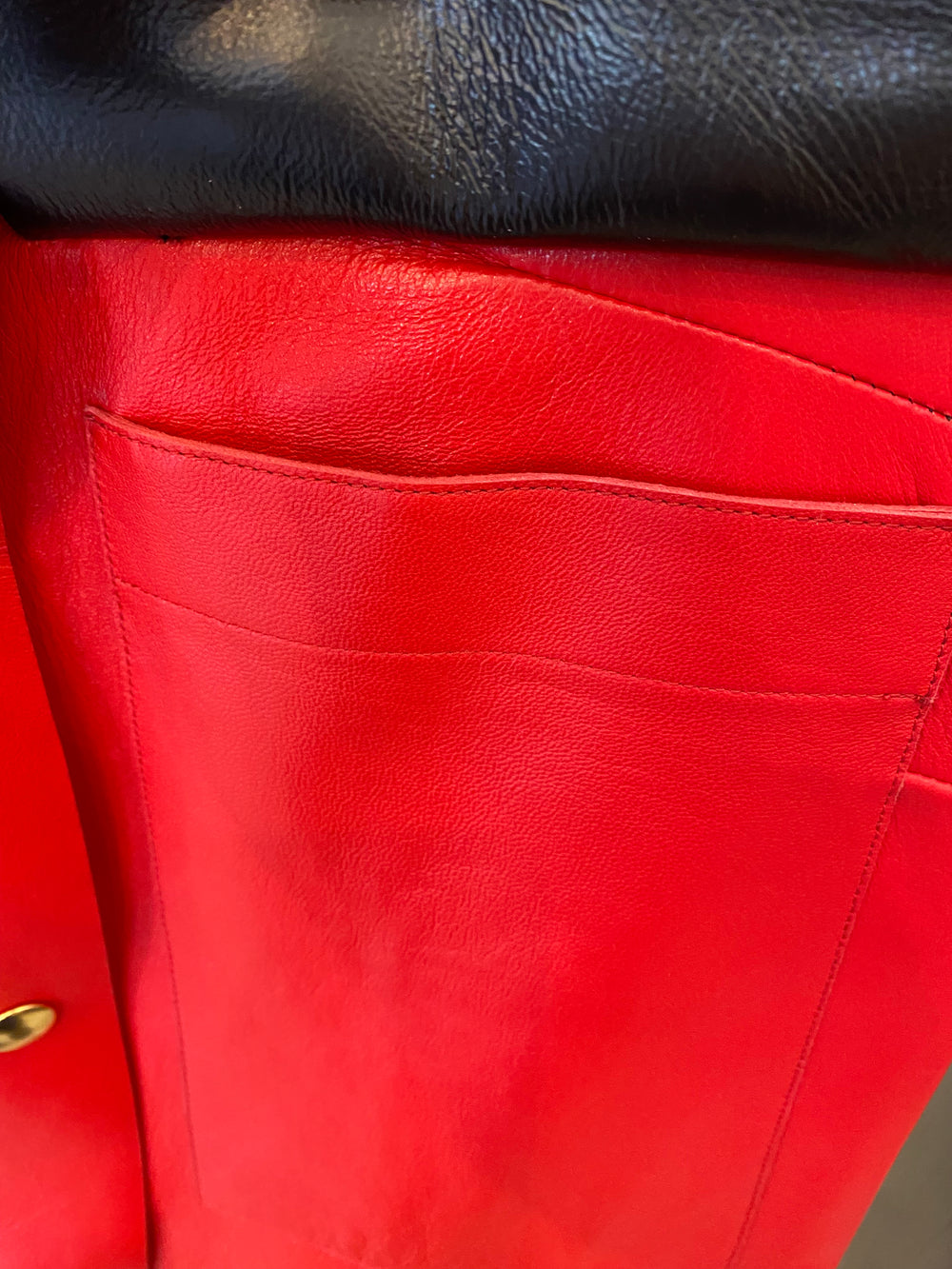 Pre Loved Marni Red Leather Dress/Gilet FR38  UK10