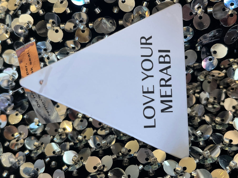 Pre Loved Nadine Merabi Paige Silver Sequin Corset Top UK8 (excellent)