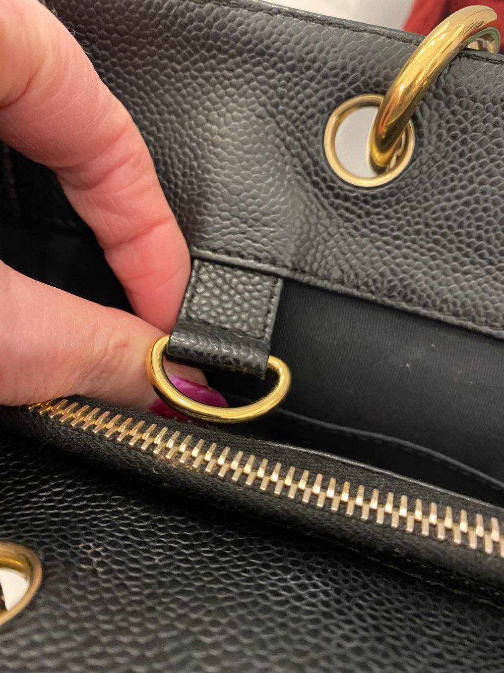 Pre Loved Chanel GST Grand Shopper Tote in Black Cavier Leather