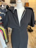 Pre Loved Victoria Beckham Long Black Wool Dress size uk10