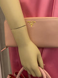 Pre Loved Prada Saffiano Leather Zipped Wallet in Pale Pink (excellent)