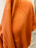 Hermes New Libris Cashmere & Silk Stole in Peach