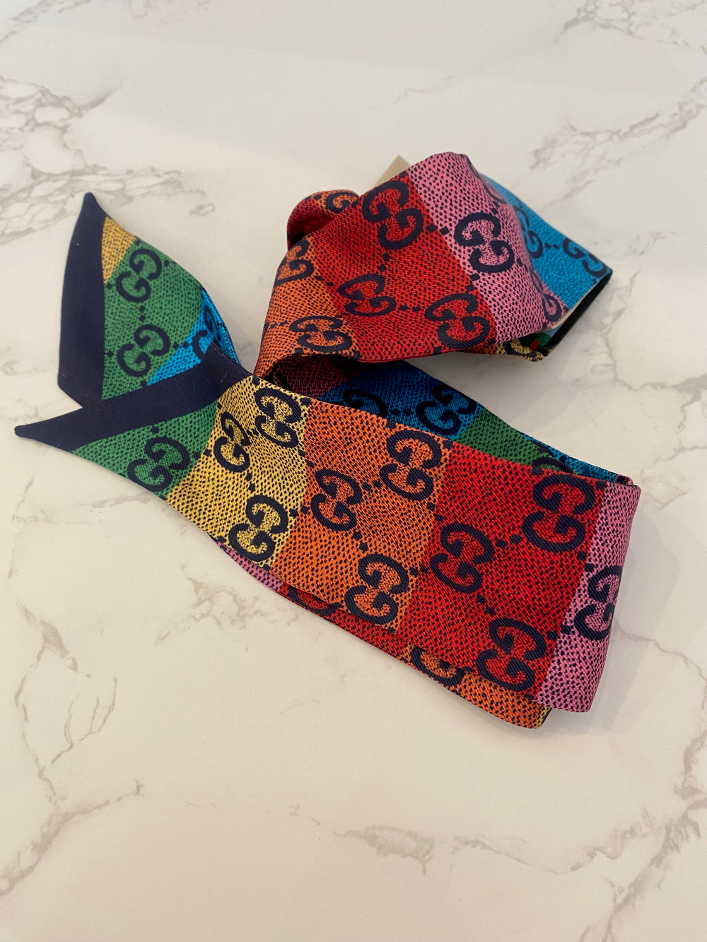 Pre Loved Gucci GG Multicolour Silk Neck Tie