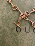 Gucci Gold Tone Horse Bit Lariat Chunky Chain Necklace