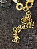 Chanel Collier Dore Gold Tone Necklace with Pink Jewels
