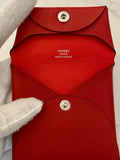 Pre Loved Hermes Bastia Change Purse in Rouge (excellent)