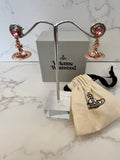 Pre Loved Vivienne Westwood Rose Gold Tone Orb Earrings