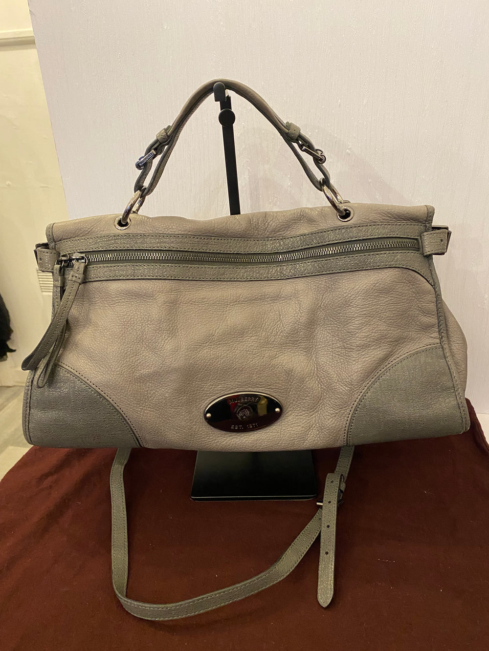 Pre Loved Mulberry Taylor Bag in Grey