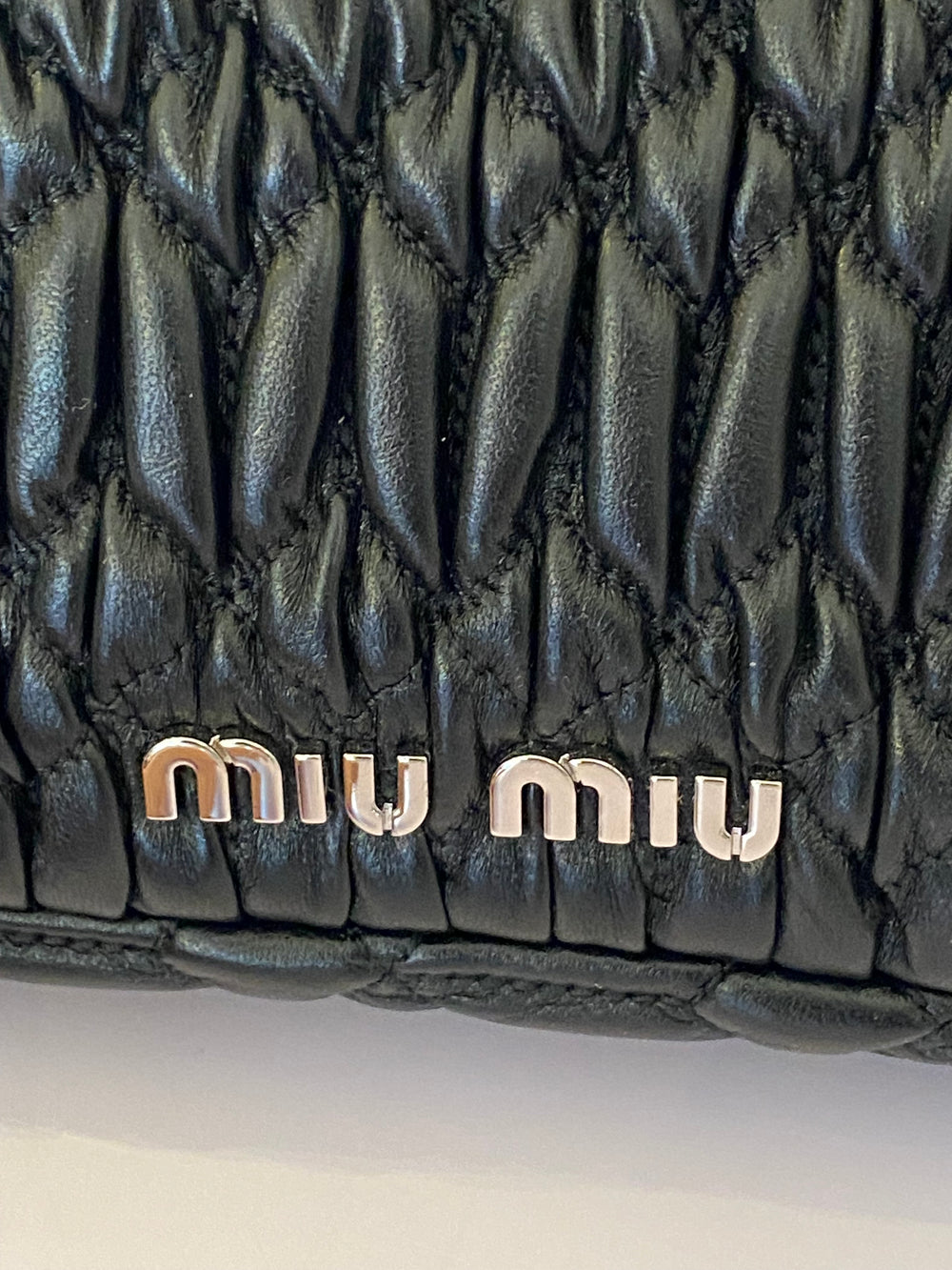 Pre Loved Miu Miu Black Crystal Matelasse Shoulder/Cross Body/Clutch Bag (new)