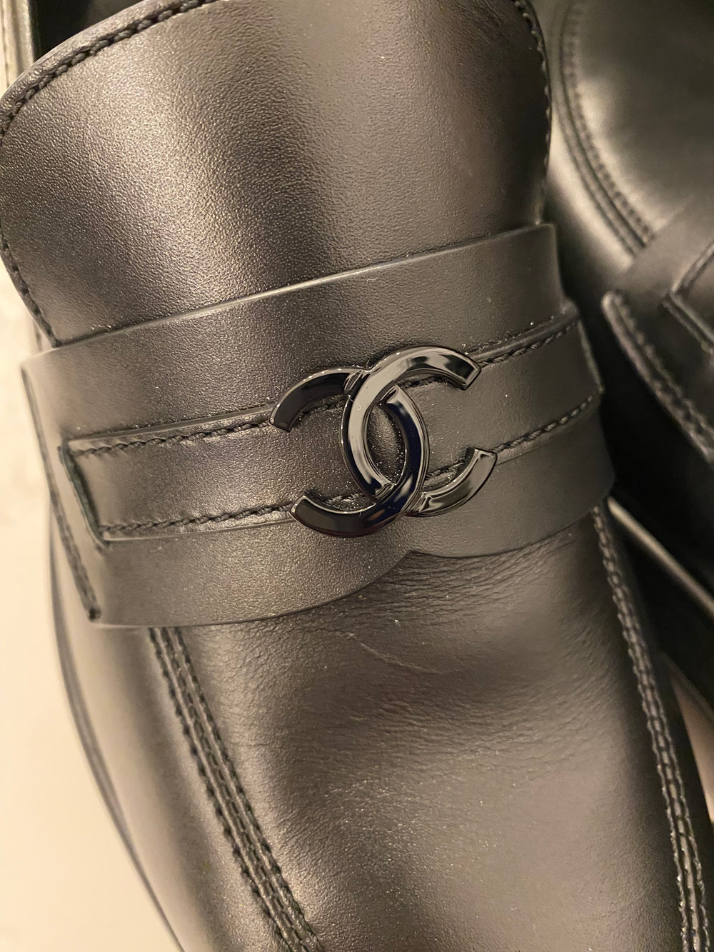 Pre Loved Chanel Black Platform Loafers UK 6.5 (new)