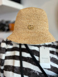 Preloved Gucci Raffia GG Bucket Hat size M