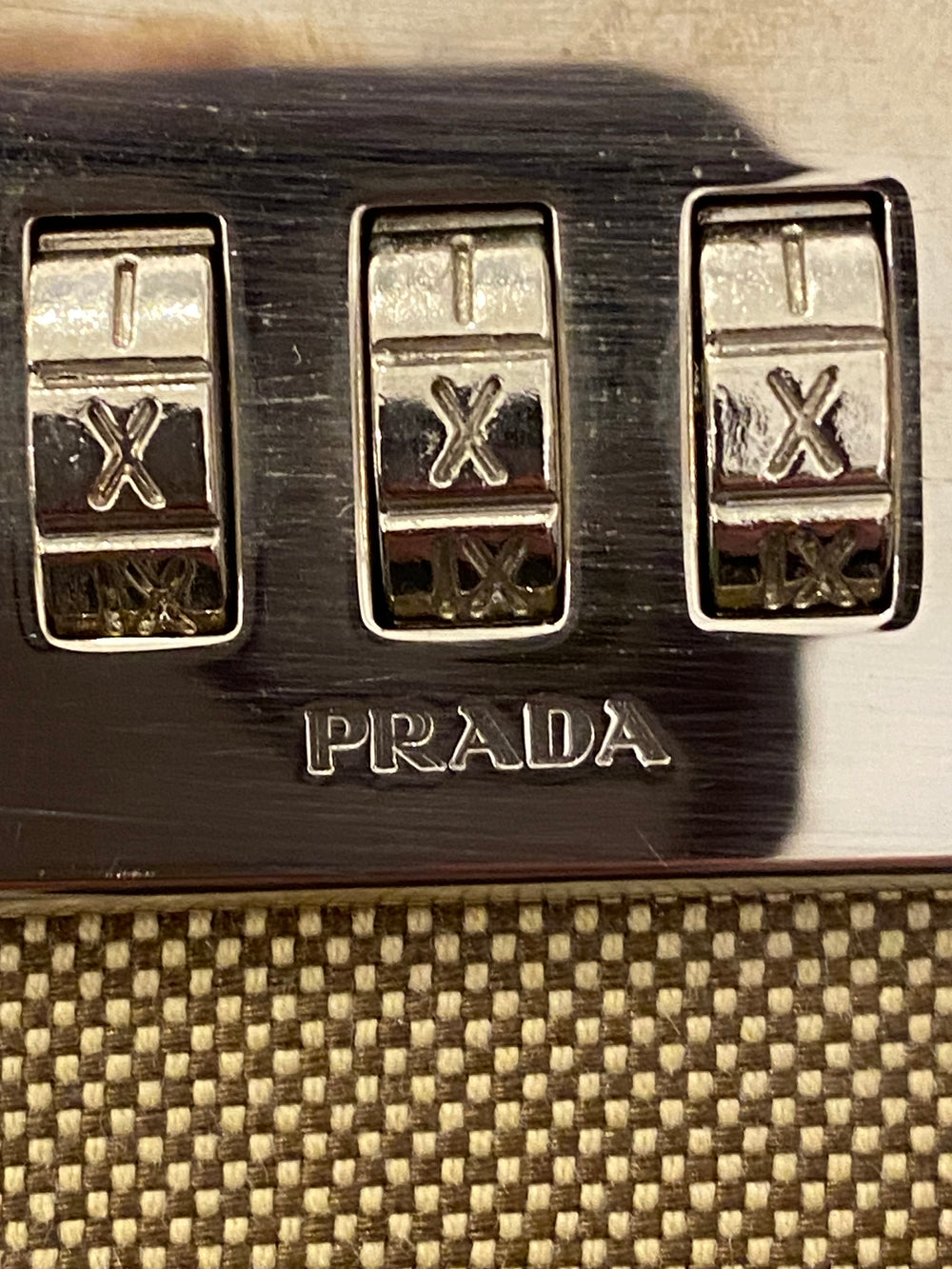 Pre Loved Prada Vintage Cloth and Leather Vanity Case