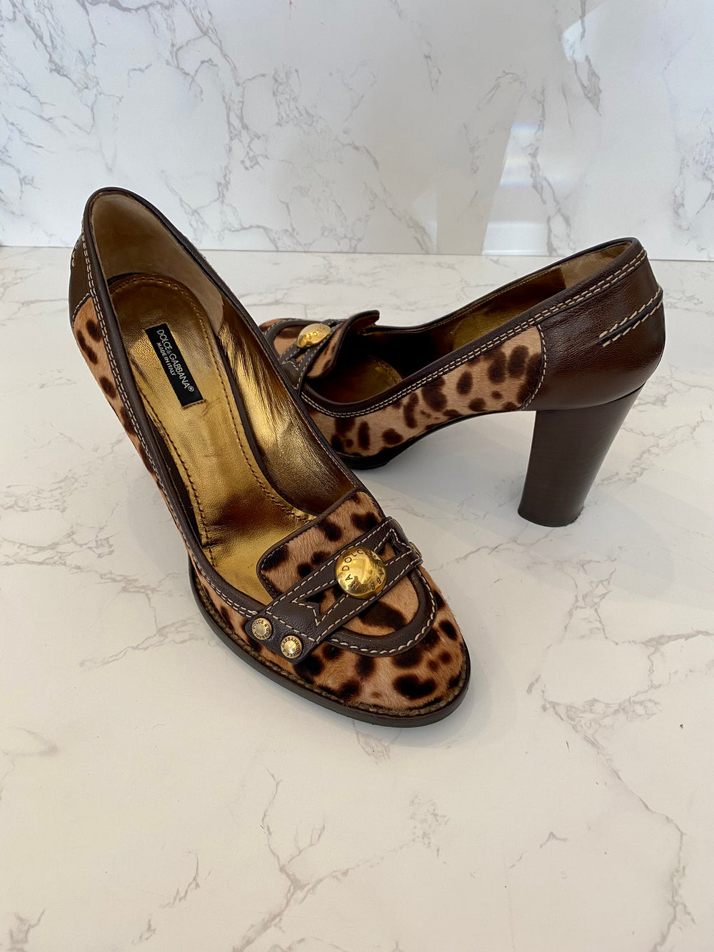 Pre Loved Dolce & Gabbana Pony Leopard Heels UK 5