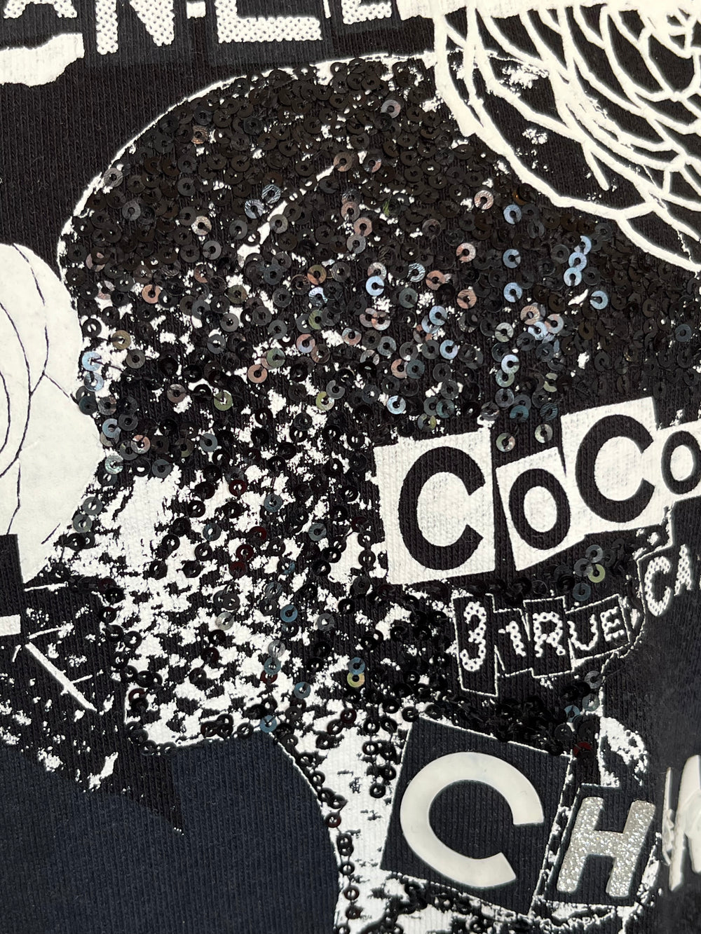 Pre Loved Chanel Coco Embellished Black Sweatshirt Size S (relisted)