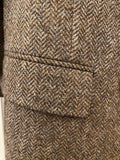 Pre Loved Yves Saint Laurent Brown Tweed Double Breasted Wool Blazer Fr 42 fits uk12/14 (Excellent)