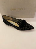 Pre Loved Jimmy Choo Black Devore Velvet Flats uk3 (new)