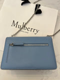 Pre Loved Mulberry Small Darley in Blue Leather on Silver Tone Chain