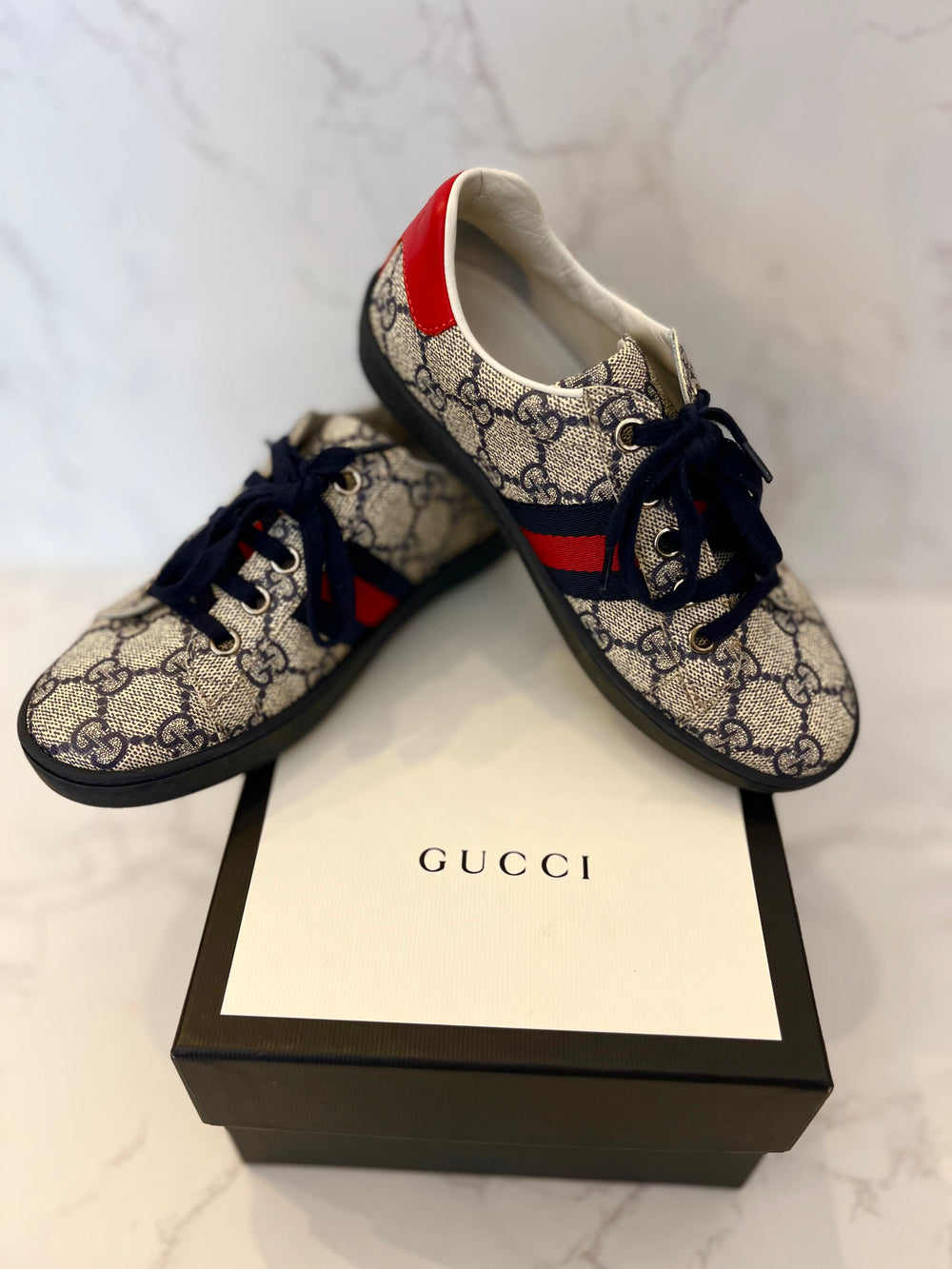 Preloved Children’s Ace GG Monogram Sneakers size 31