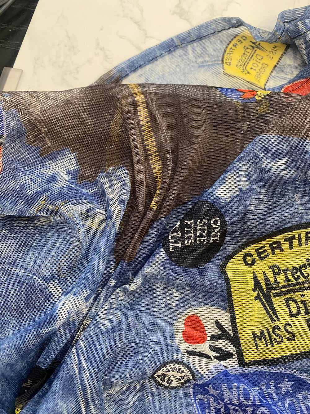 Pre Loved Christian Dior Miss Diorella Sarong in Denim Print