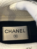 Pre Loved Chanel Runner Sneakers Black & White CC Suede & Leather UK6.5 New