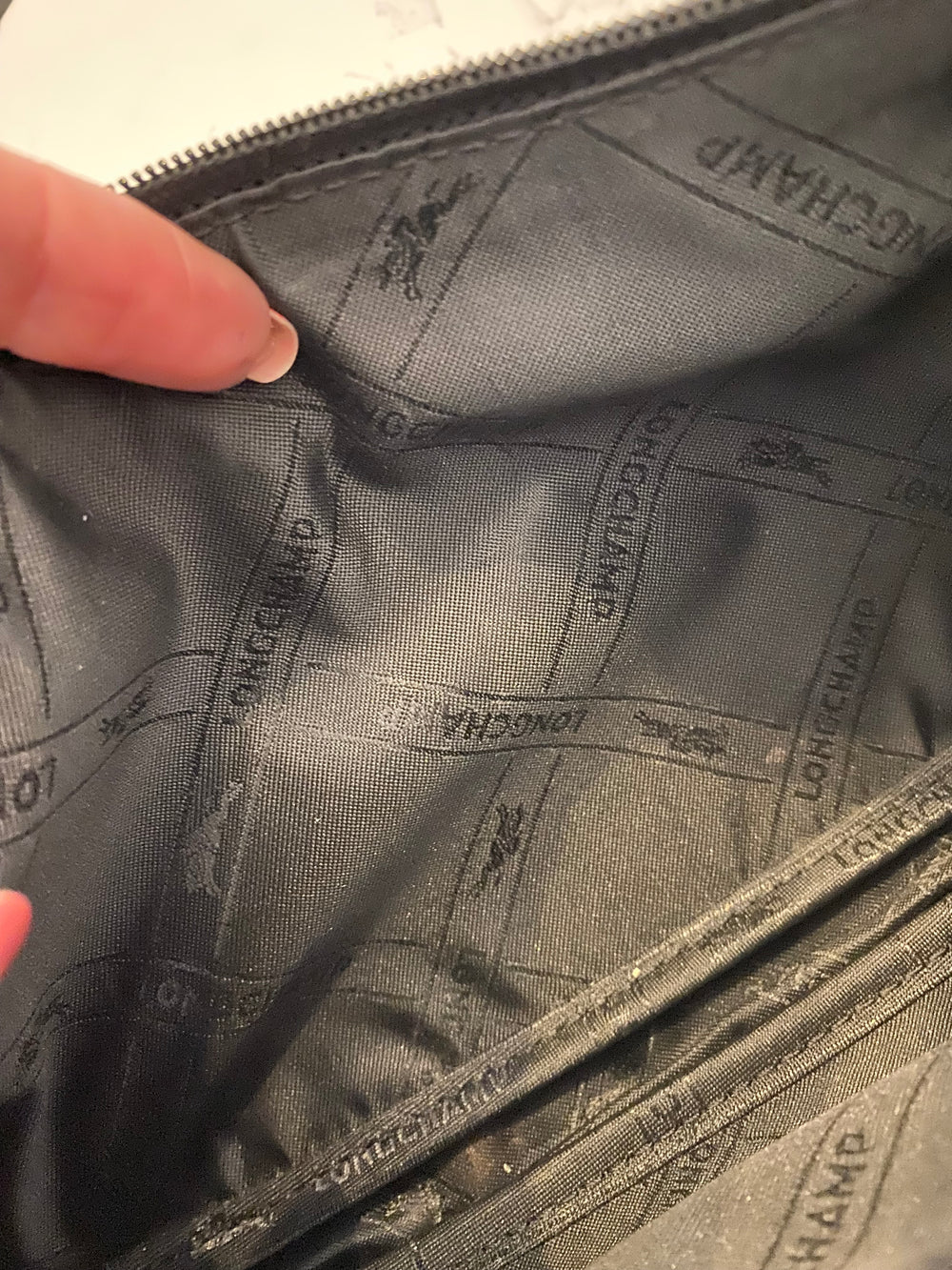 Pre Loved Longchamp Black Leather Pochette (excellent)