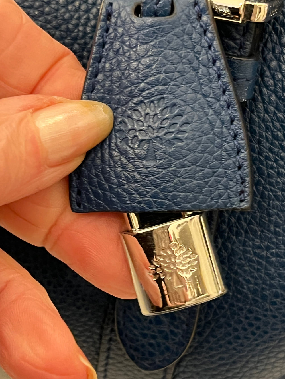 Pre Loved Mulberry Double Zipped Bayswater in Blue