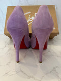 Pre Loved Christian Louboutin Very Prive 120 Lilac Suede Heels UK 3