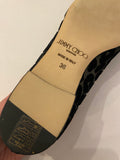 Pre Loved Jimmy Choo Black Devore Velvet Flats uk3 (new)