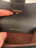 Pre Loved Chanel Classic Quilted Flap Cardholder in Black Caviar Leather (as new)