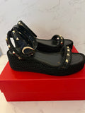 Pre Loved Valentino Garavani black rockstud flatforms UK 5