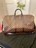 Pre Loved Louis Vuitton Vintage Damier Ebene Bandolier Keepall 55