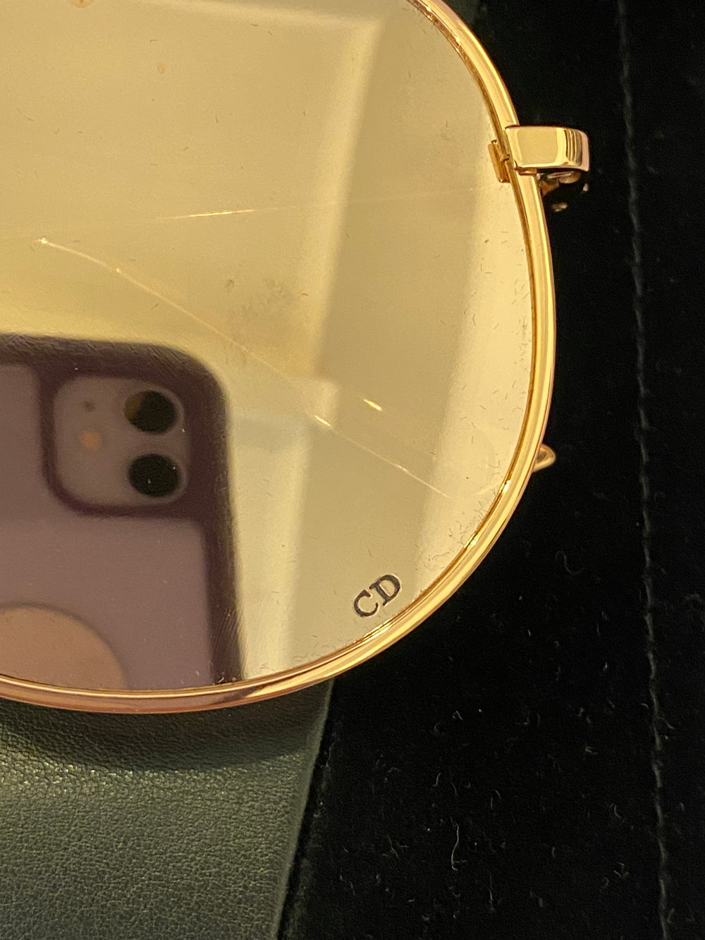 Pre Loved Christian Dior Gold Aviator Sunglasses