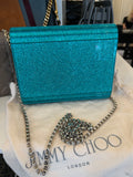 Pre Loved Jimmy Choo Candy Clutch Bag in Turquoise
