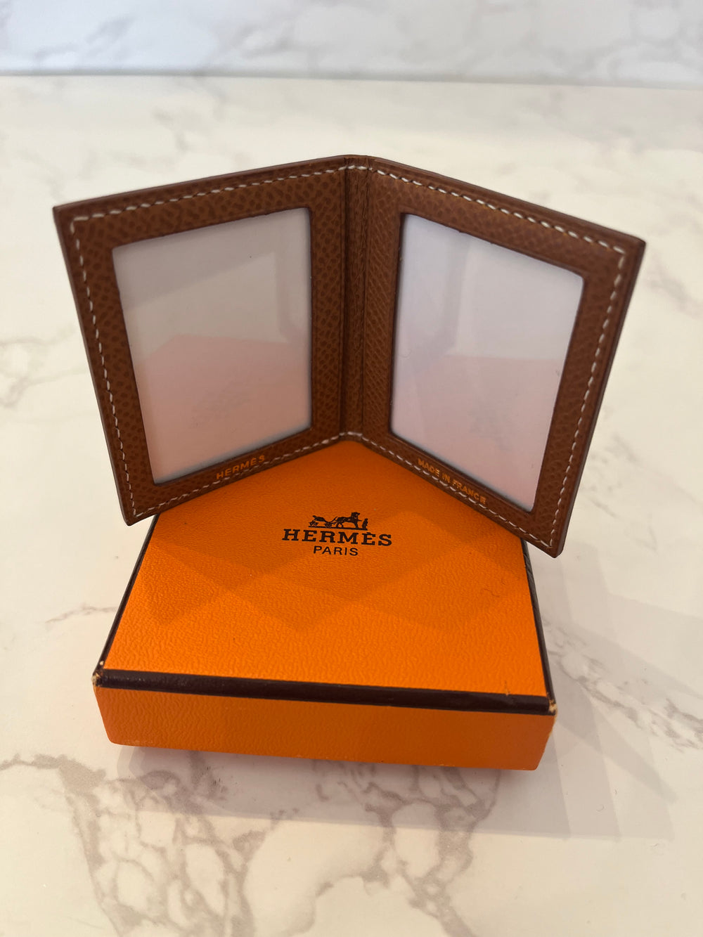 Pre Loved Hermes Leather Mini Photo Frame (new)