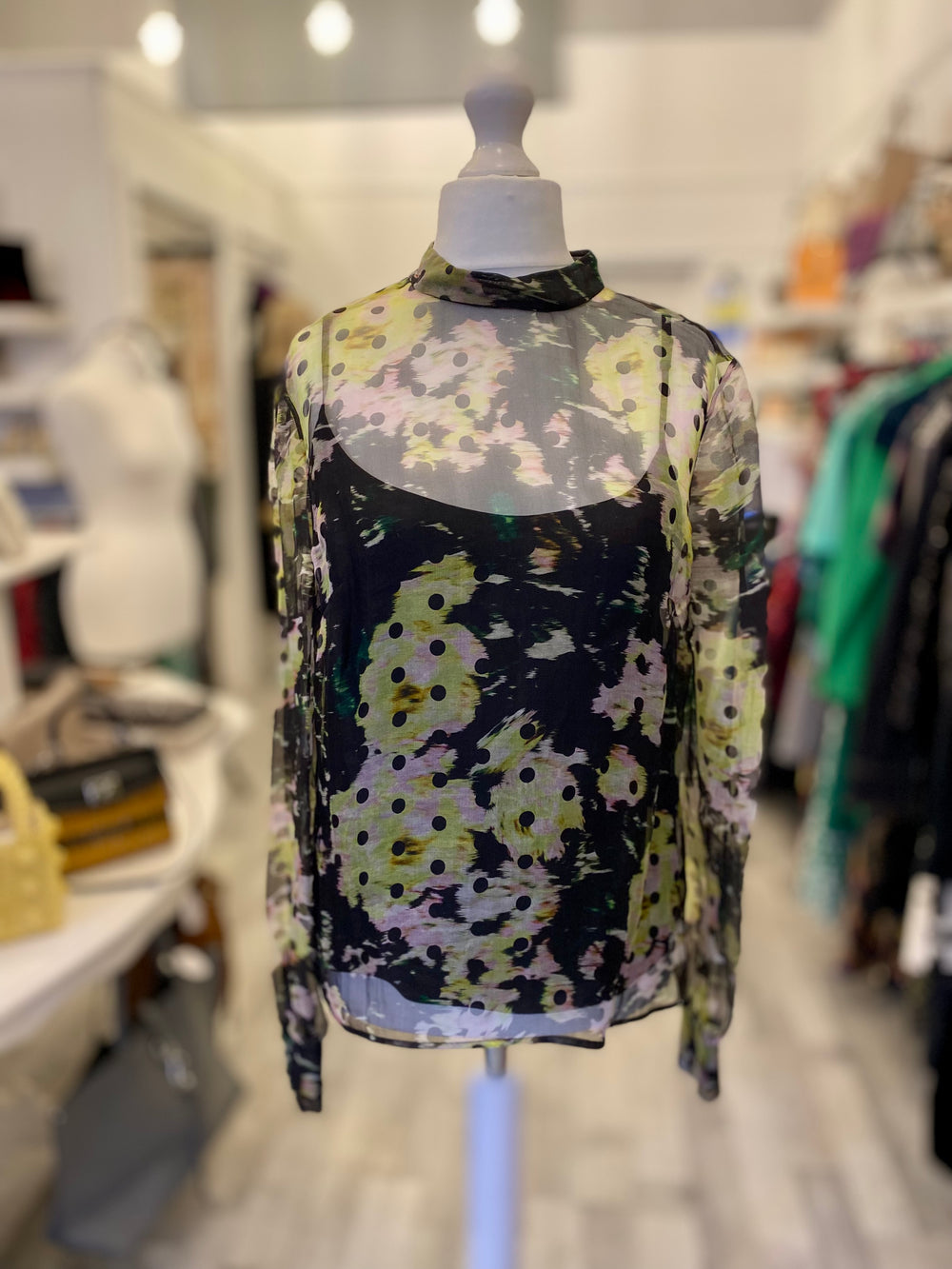 Pre Loved Erdem Silk Floral Blouse uk14 (excellent)