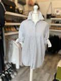 Pre Loved Victoria Beckham Striped Shirt Bow Tied Sleeves