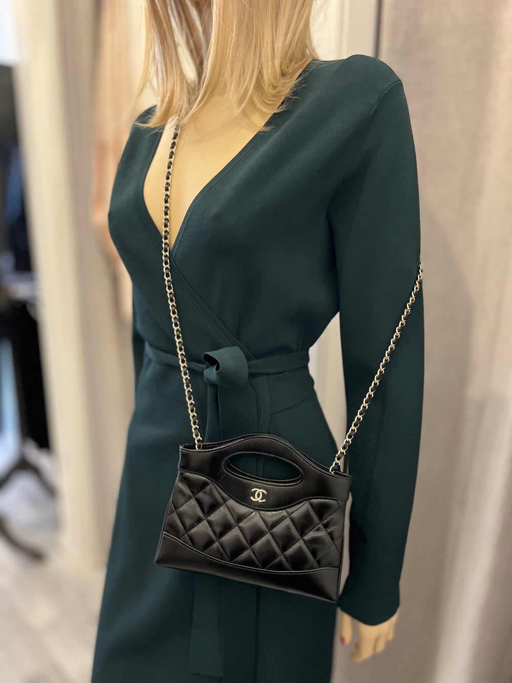 Pre Loved Chanel Quilted Nano 31 in Shiny Black Calfskin (Excellent)