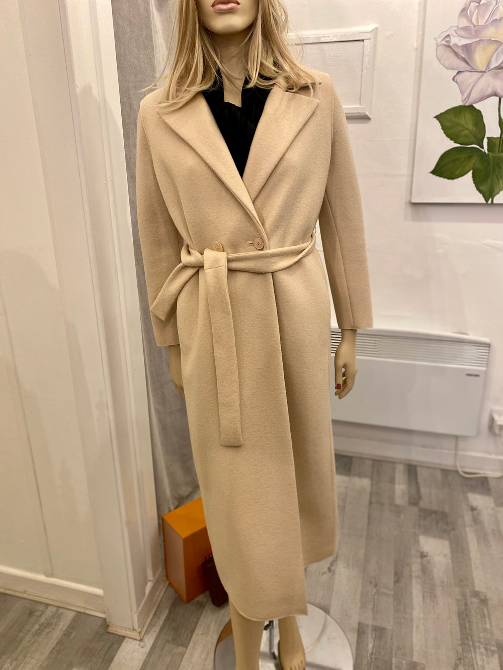 Pre Loved Marella Light Beige Wool Coat uk10