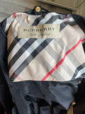 Pre Loved Burberry Black Trench Coat, Fox Fur Trim, Detachable Padded Gilet UK10 (excellent)