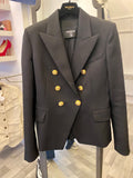 Balmain Black Wool Jacket FR40 Fits UK 10/12
