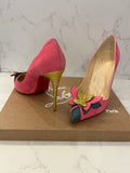 Pre Loved Christian Louboutin Maripo 100 Pink Suede Butterfly Heels UK5 (new)