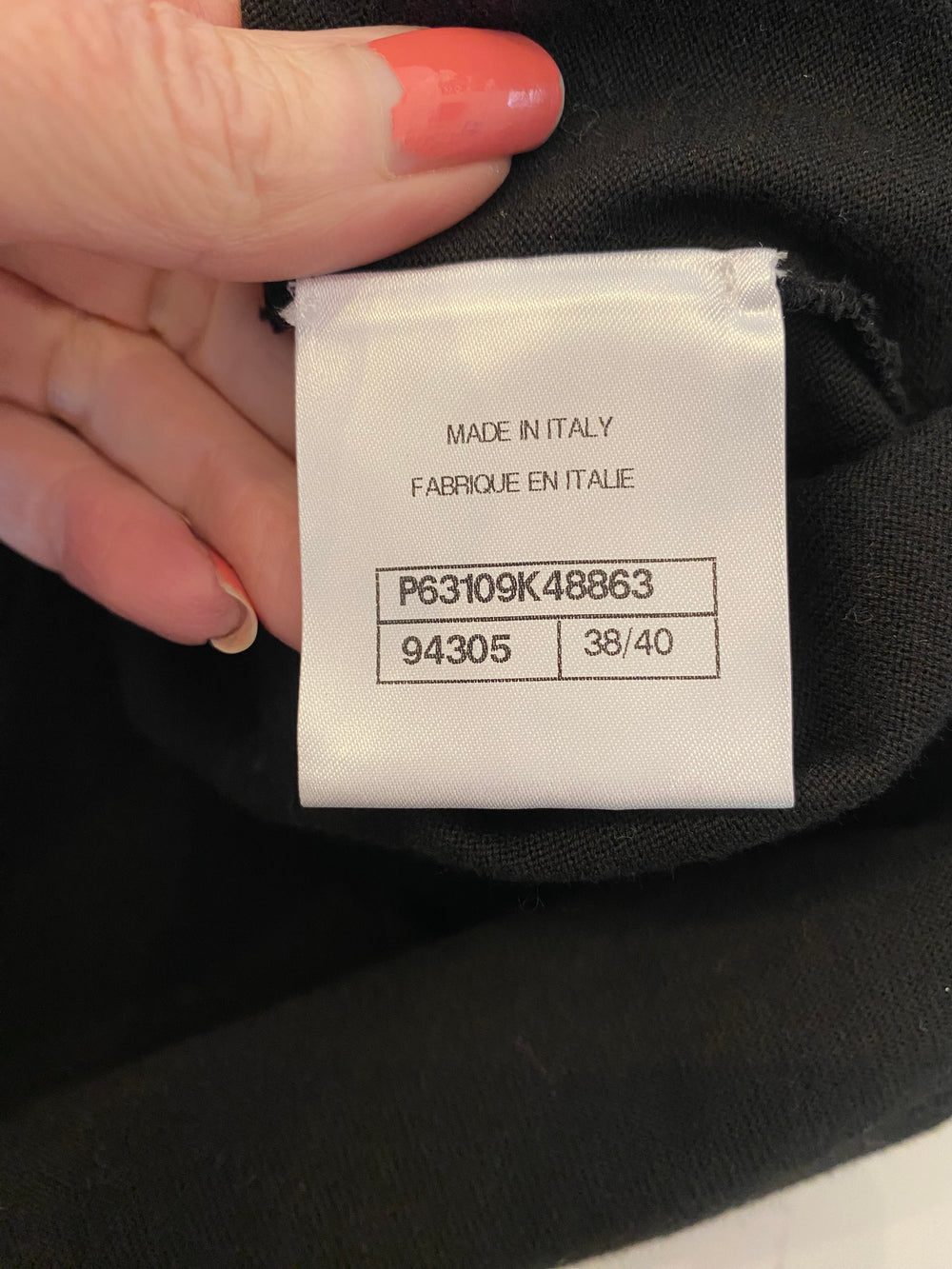 Pre Loved Chanel Black Cutout Logo Tee-Shirt Size UK10/12 (new)