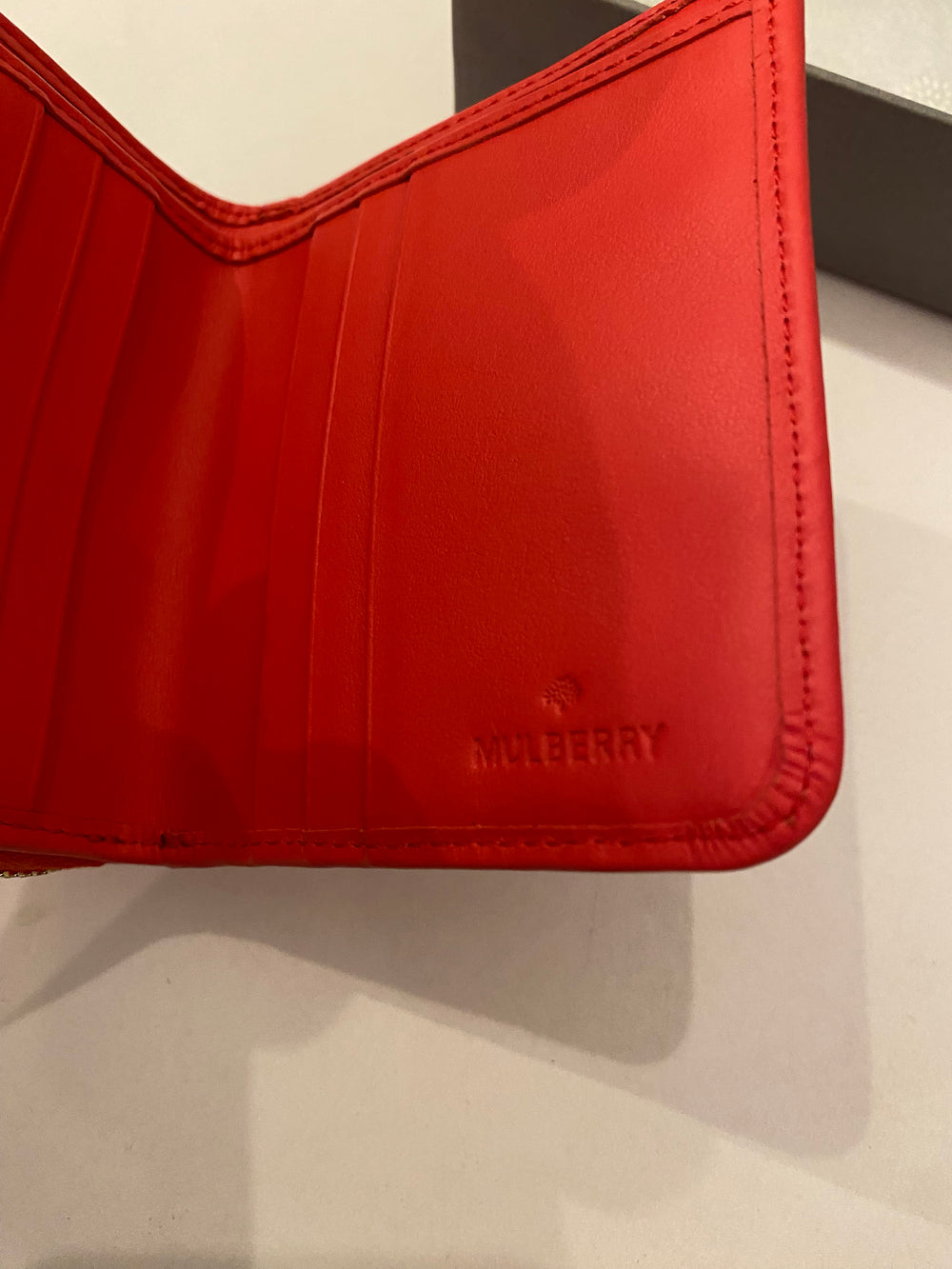 Pre Loved Mulberry Red Leather Purse/Card Holder