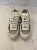 Pre Loved Chanel Off White Patent Leather Trainers UK3.5