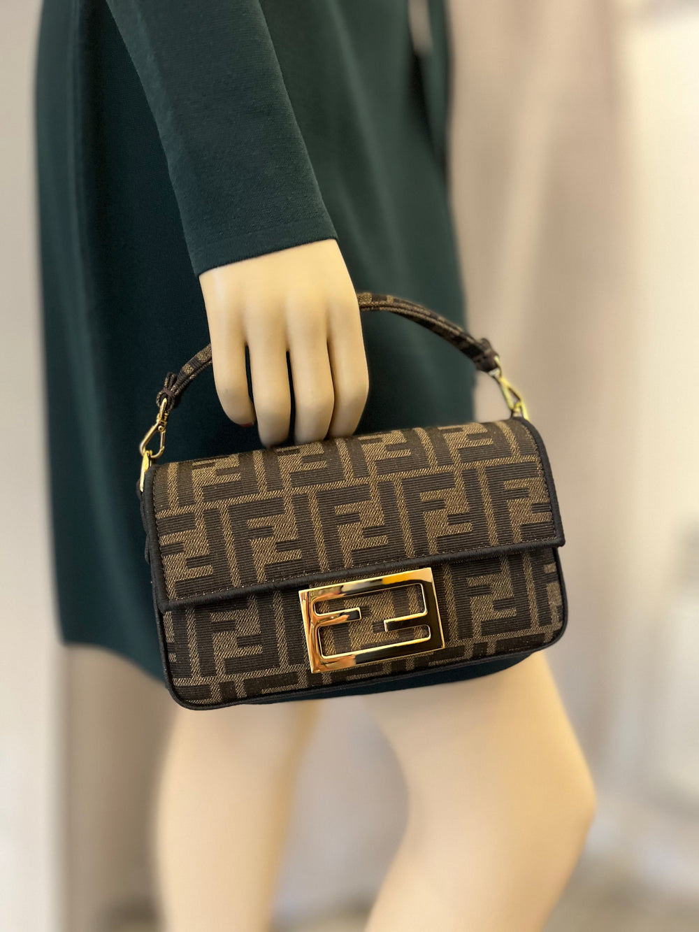 Pre Loved Fendi Mini Baguette Fabric Bag (new)