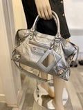 Pre Loved Balenciaga Le City in Silver Leather