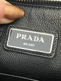 Pre Loved Prada Saffiano Leather Baltico Grey Flat Pouch, Clutch (excellent)